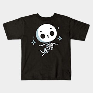 Cute Skeleton Dancing Happily | Cute Skeleton in Kawaii style | Halloween Costume Kids T-Shirt